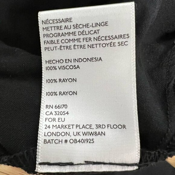 Alice & Uo Romper Playsuit Women's 4 Black Pockets Square Neck Sleeveless Rayon - Picture 9 of 10